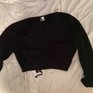 black cropped sweater